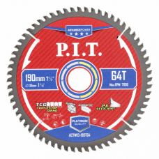 Диск пильный по алюминию P.I.T. ADVANCE 190x30x2.0 мм, 64T Carbide, зуб TCG 5° (ACTW13-190T64)